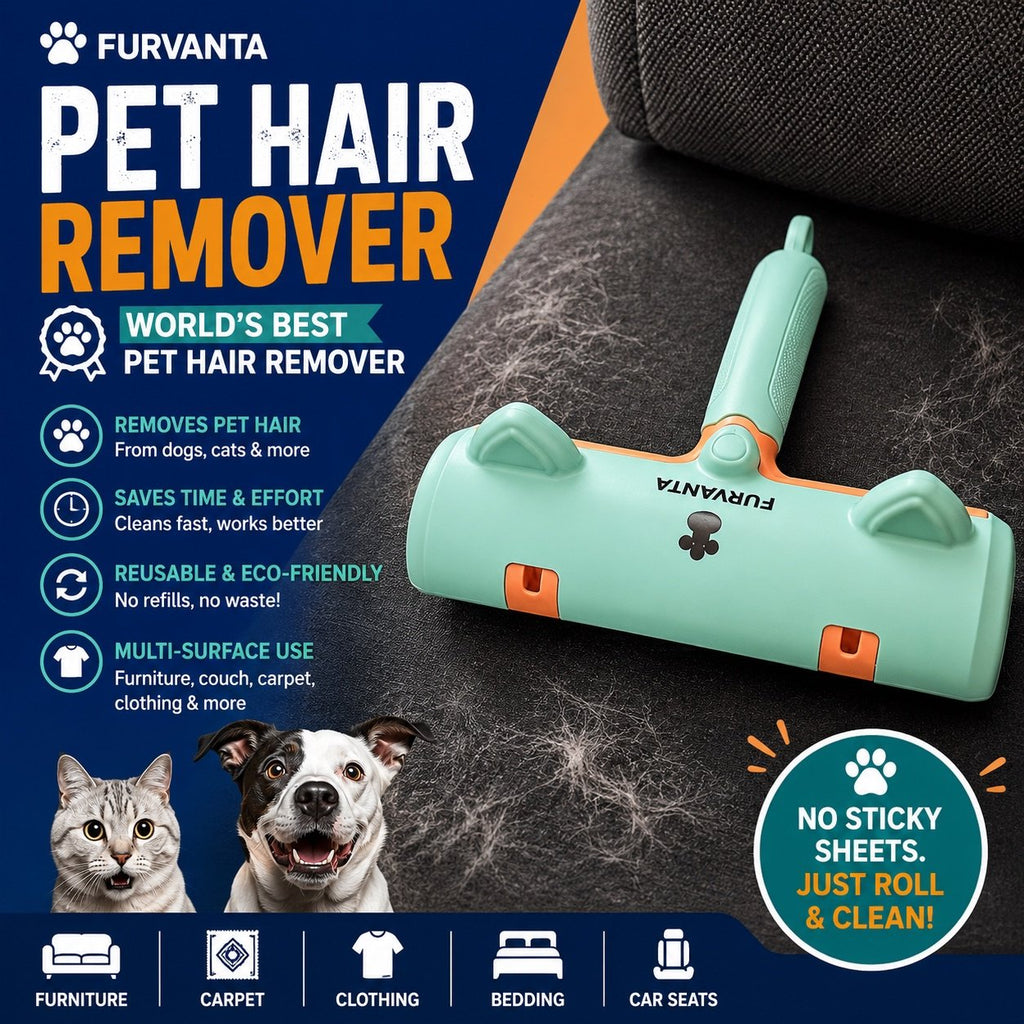Mishmishe Reusable Pet Hair Remover Roller for Sofas, Clothes & Car Seats