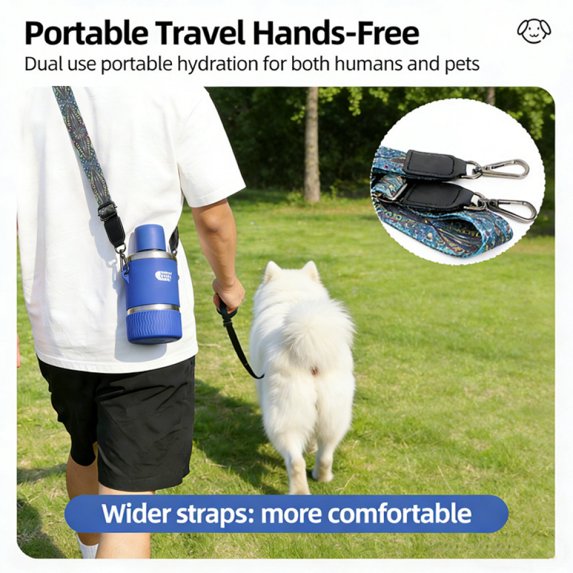 Mishmishe Portable Pet Water Bottle with Built-In Bowl for Walks & Travel