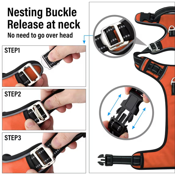 Mishmishe No-Pull Dog Harness: Adjustable Reflective Vest Harness