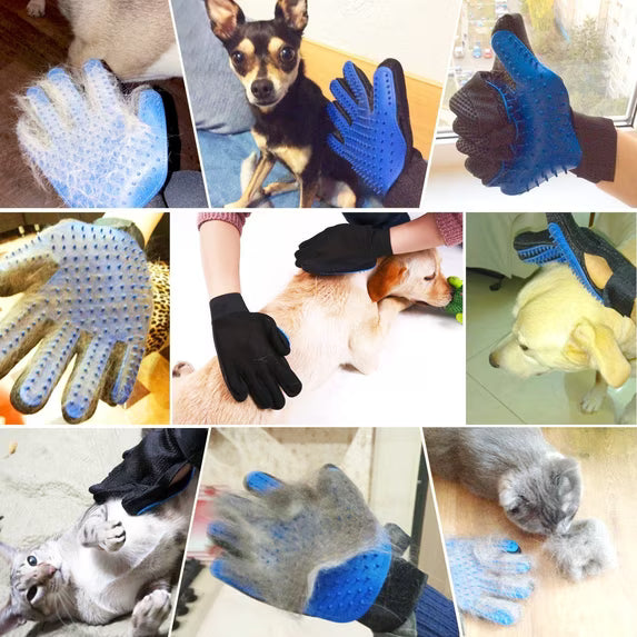 Mishmishe Pet Grooming Glove: Gentle Deshedding Glove for Dogs & Cats