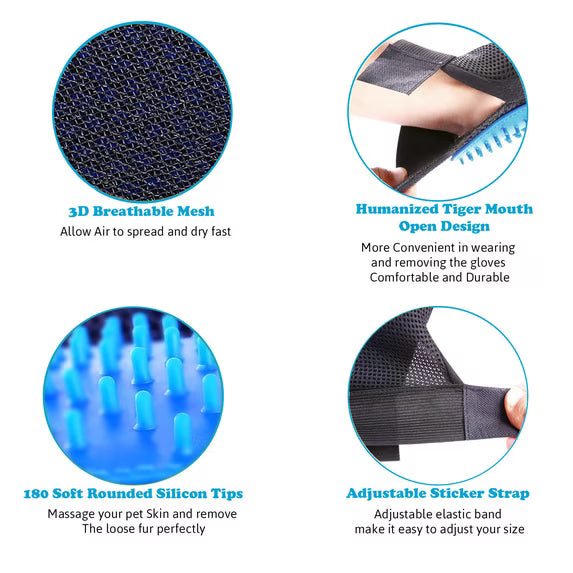 Mishmishe Pet Grooming Glove: Gentle Deshedding Glove for Dogs & Cats