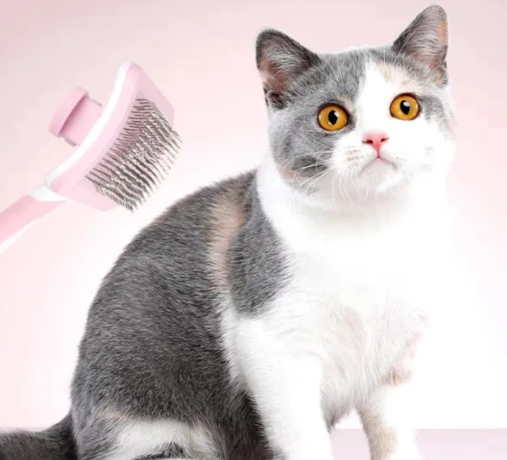 Mishmishe Self-Cleaning Slicker Brush for Cats: Gentle Grooming & Shedding Brush