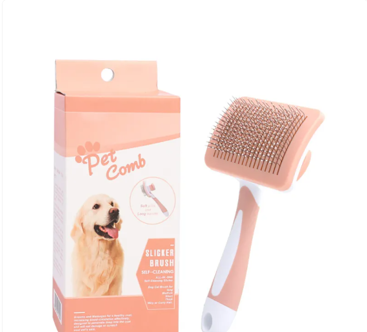 Mishmishe Self-Cleaning Slicker Brush for Cats: Gentle Grooming & Shedding Brush