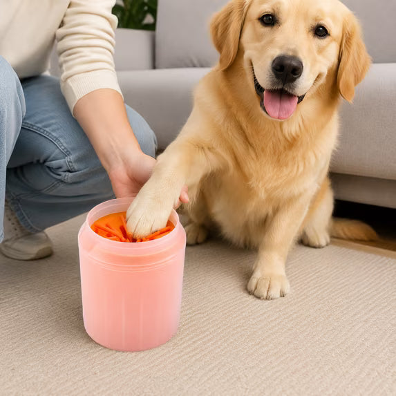 Mishmishe Portable Paw Cleaner Cup: Soft Silicone Brush for Muddy Paws