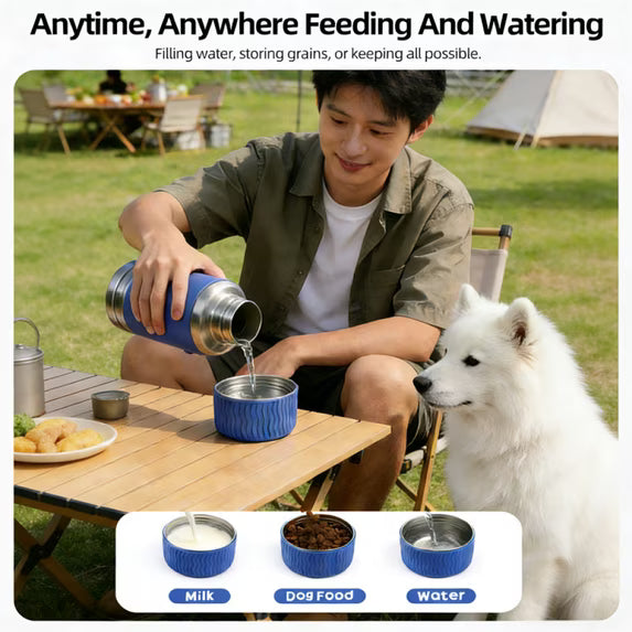 Mishmishe Portable Pet Water Bottle with Built-In Bowl for Walks & Travel