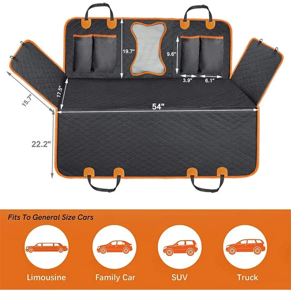 Mishmishe Dog Car Seat Cover: Back Seat Hammock Protector for Pets